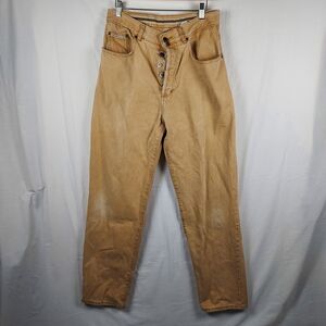 RESULTS Vintage Tan Jeans 31x33 Button Fly 100% Cotton